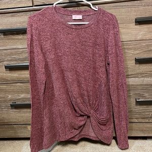 Front tie pink long sleeve Pink Lily